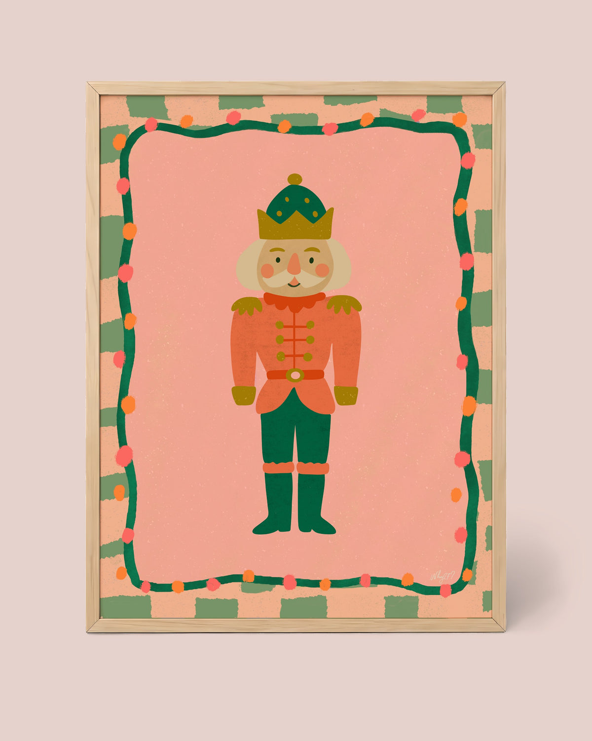 Nutcracker Poster framed in a natural wood frame