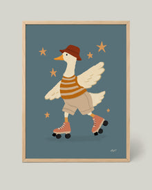 Poster Rollschuh-Gans
