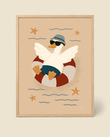 Poster Gans mit Stern-Rettungsring