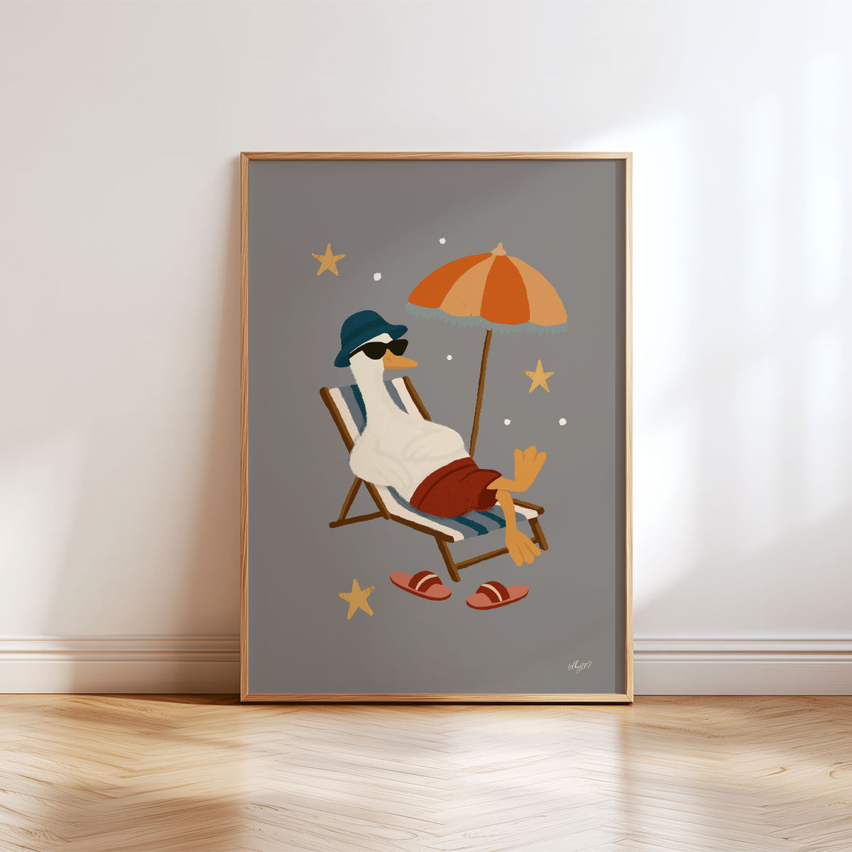Beach Chair Goose Poster
