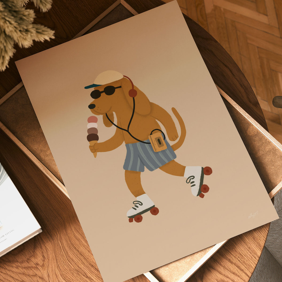 Skating Dog Star Poster