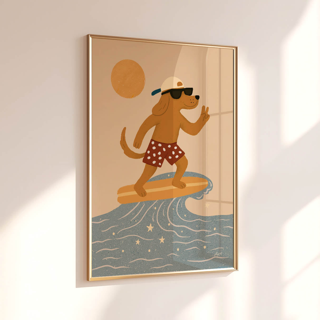 Wave Rider Dog Poster
