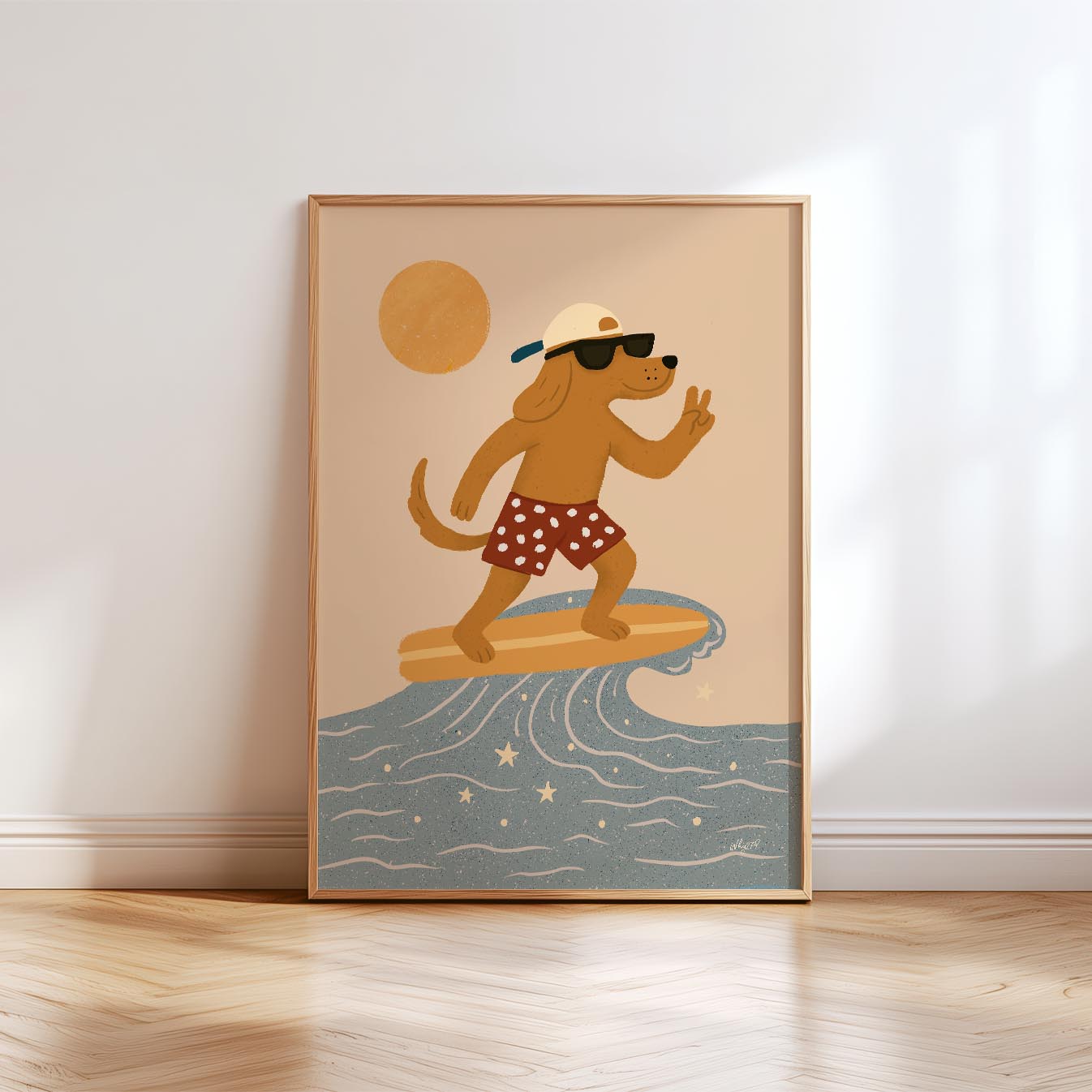 Wave Rider Dog Poster