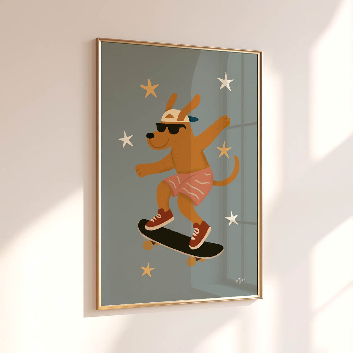 Skate Tricks Dog Poster
