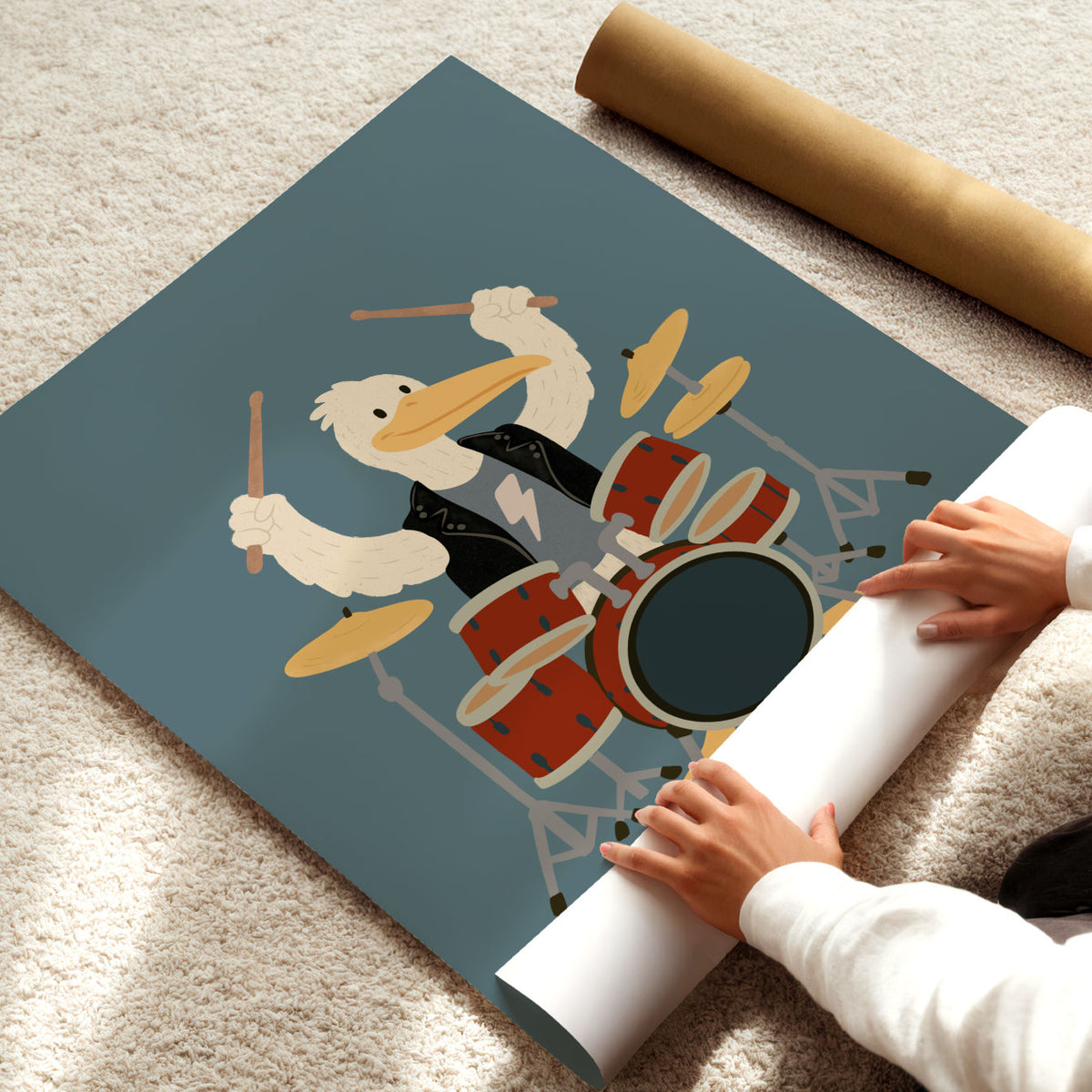 Drummer Pelican Poster