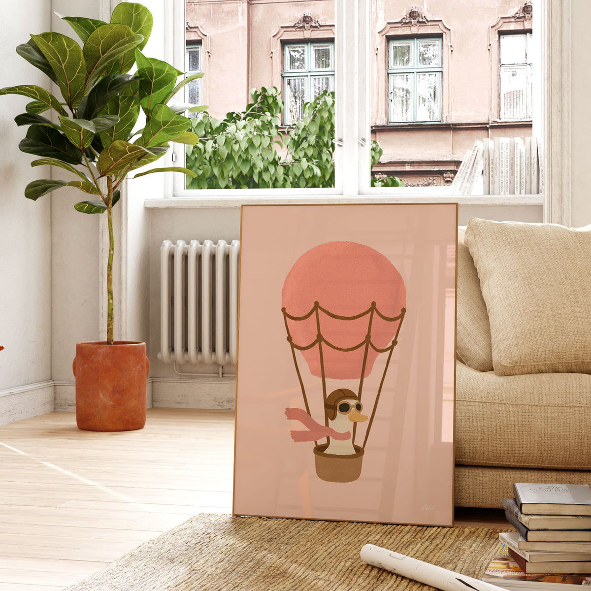 Goose Balloon Pink Poster