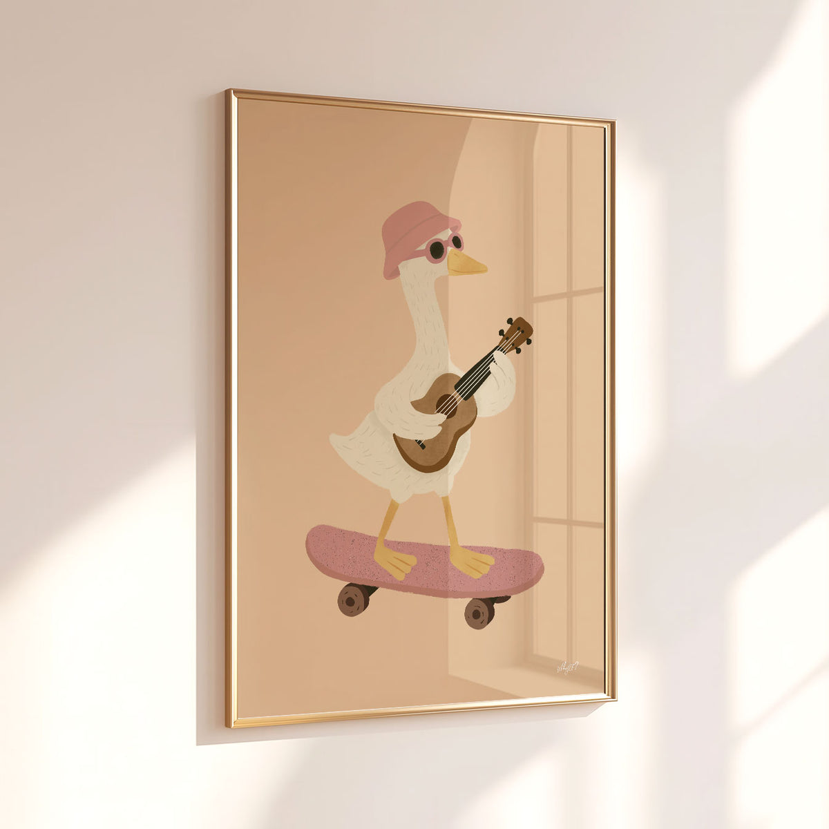 Guitar Skate Goose Poster