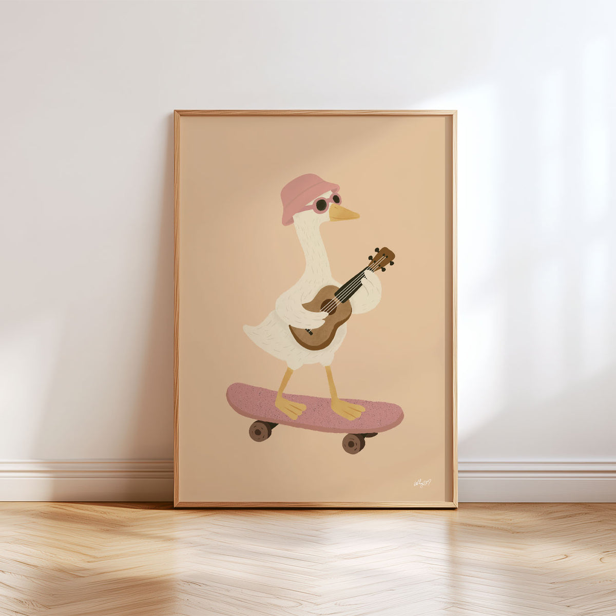 Guitar Skate Goose Poster