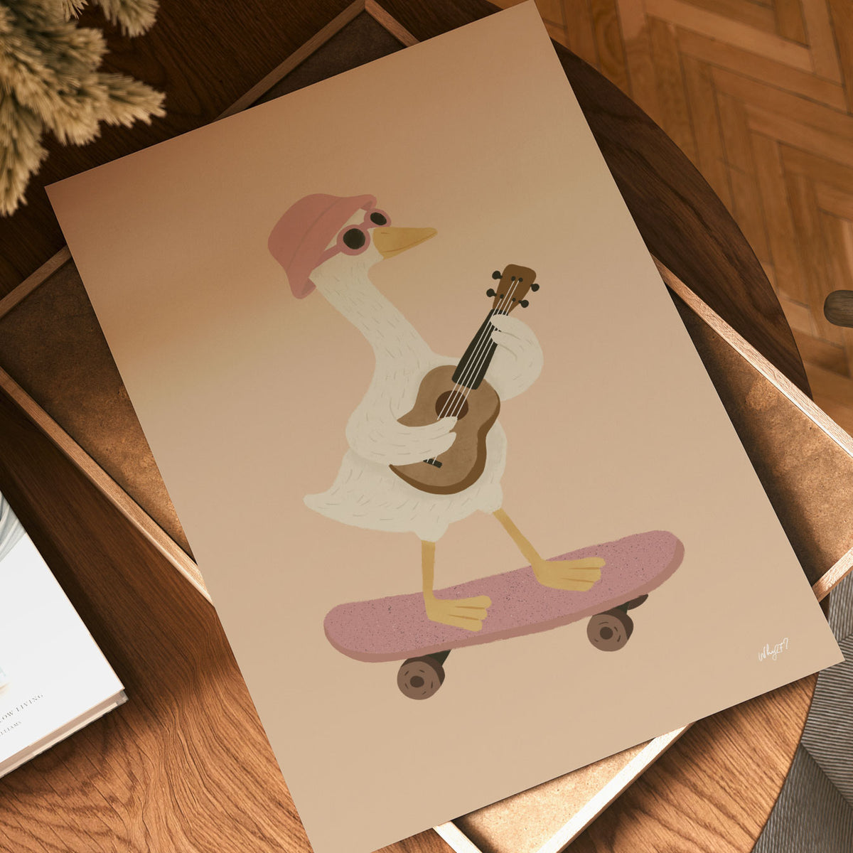 Guitar Skate Goose Poster