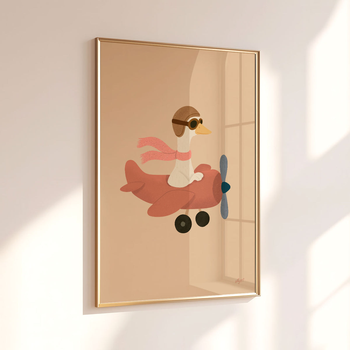 Goose Plane Pink Poster