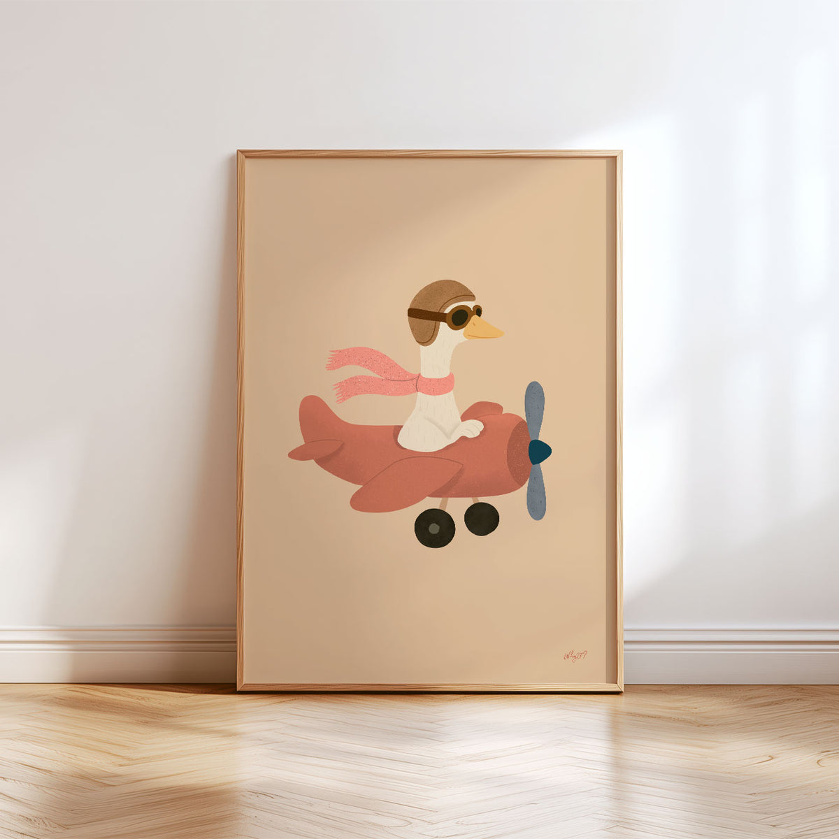 Goose Plane Pink Poster