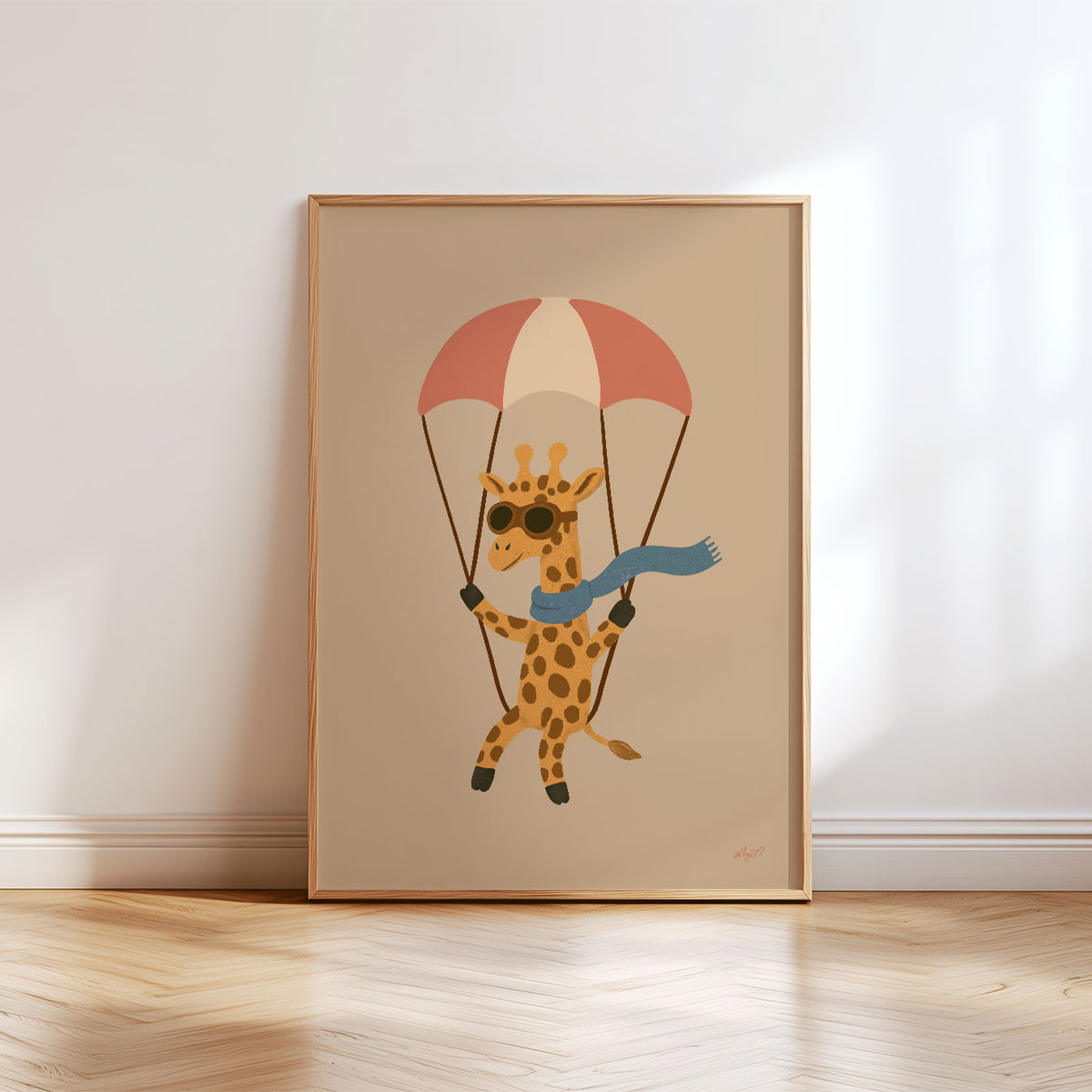 Giraffe In The Sky Poster