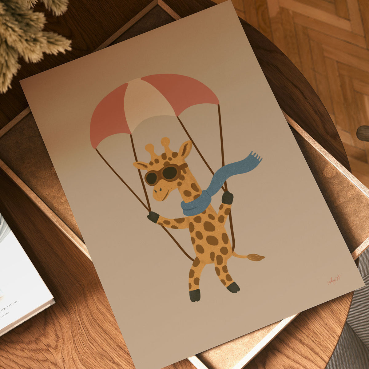 Giraffe In The Sky Poster