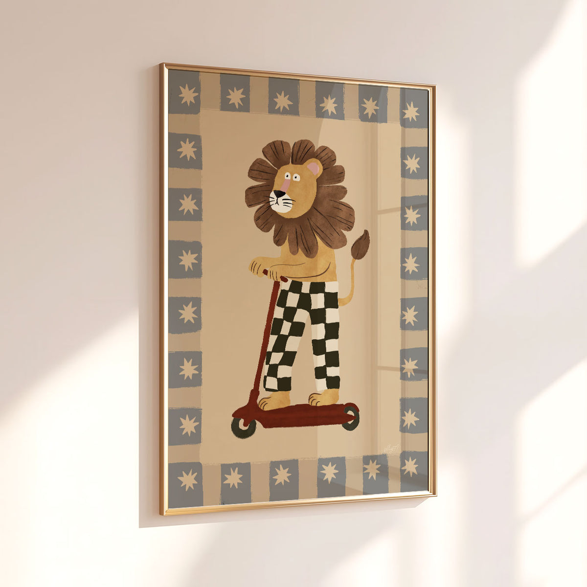 Scooter King Lion Blue Poster