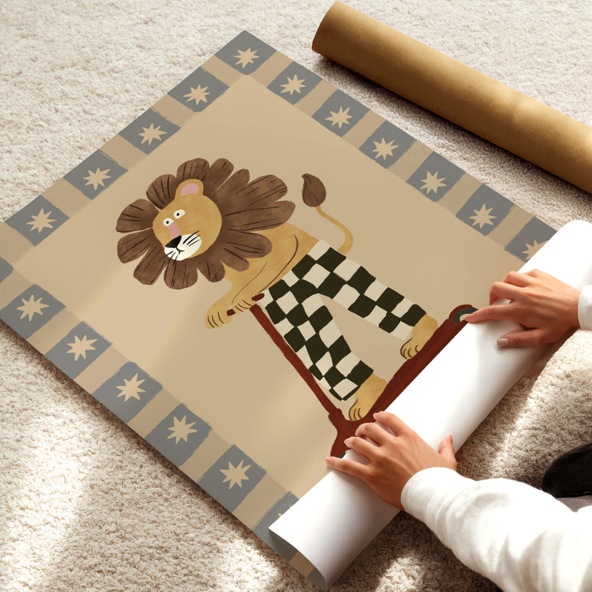Scooter King Lion Blue Poster