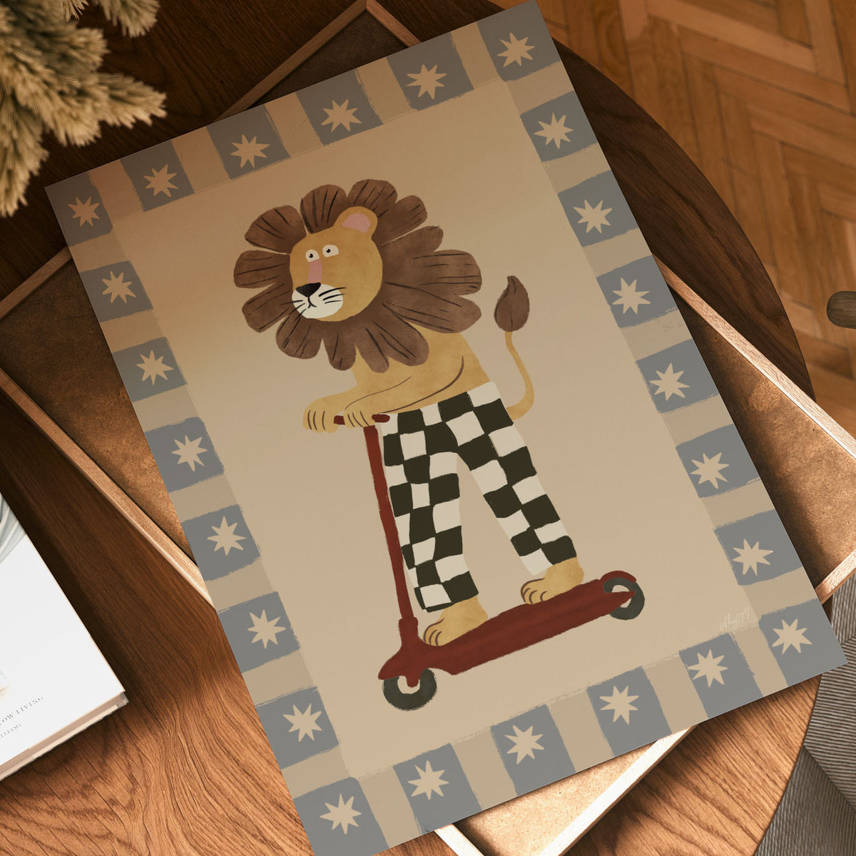 Scooter King Lion Blue Poster