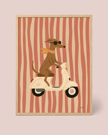 Vintage Scooter Dog Poster