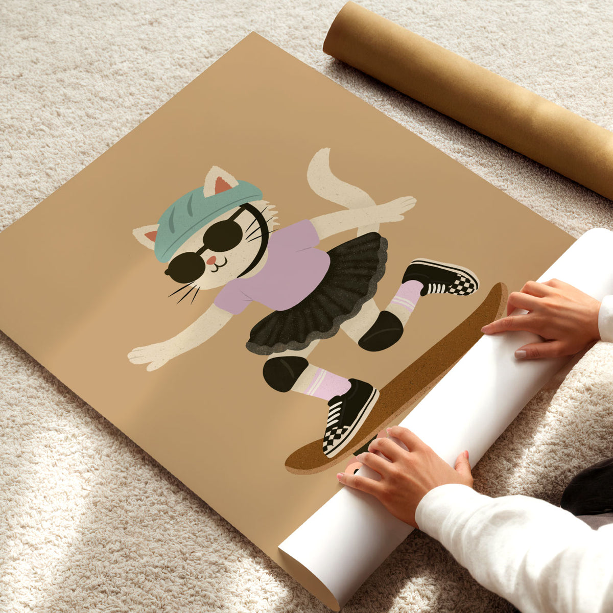 Skater Kitty Poster