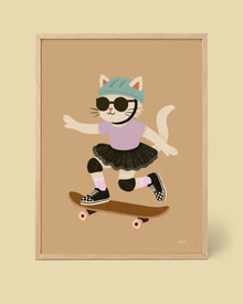 Skateboard-Kätzchen Poster