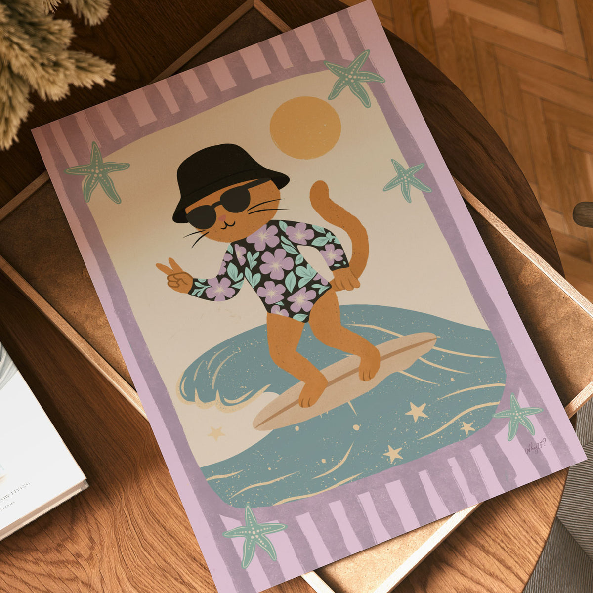 Surfer Kitty Poster
