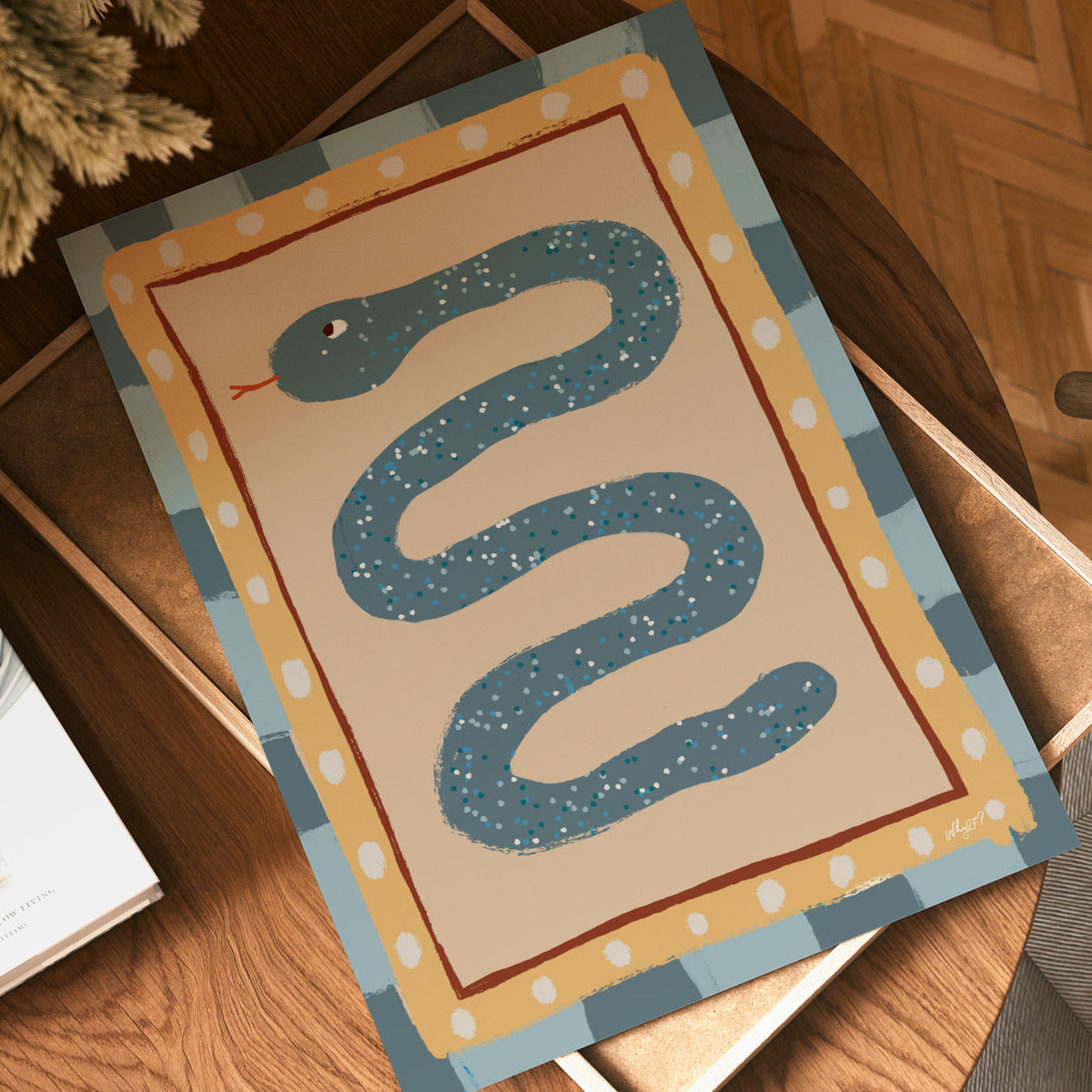 Blue Snake Framed Poster