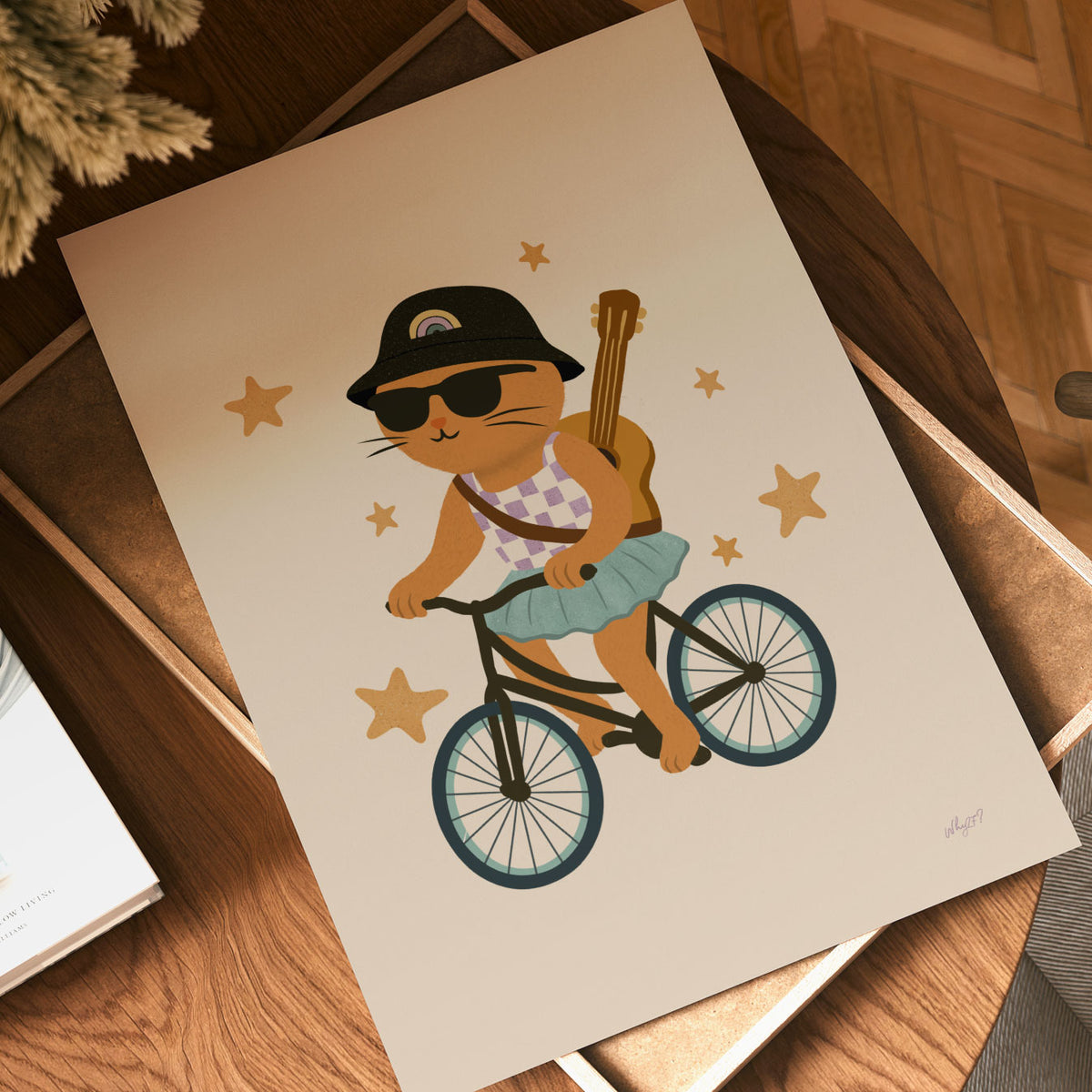 Kitty On A Bike Poster