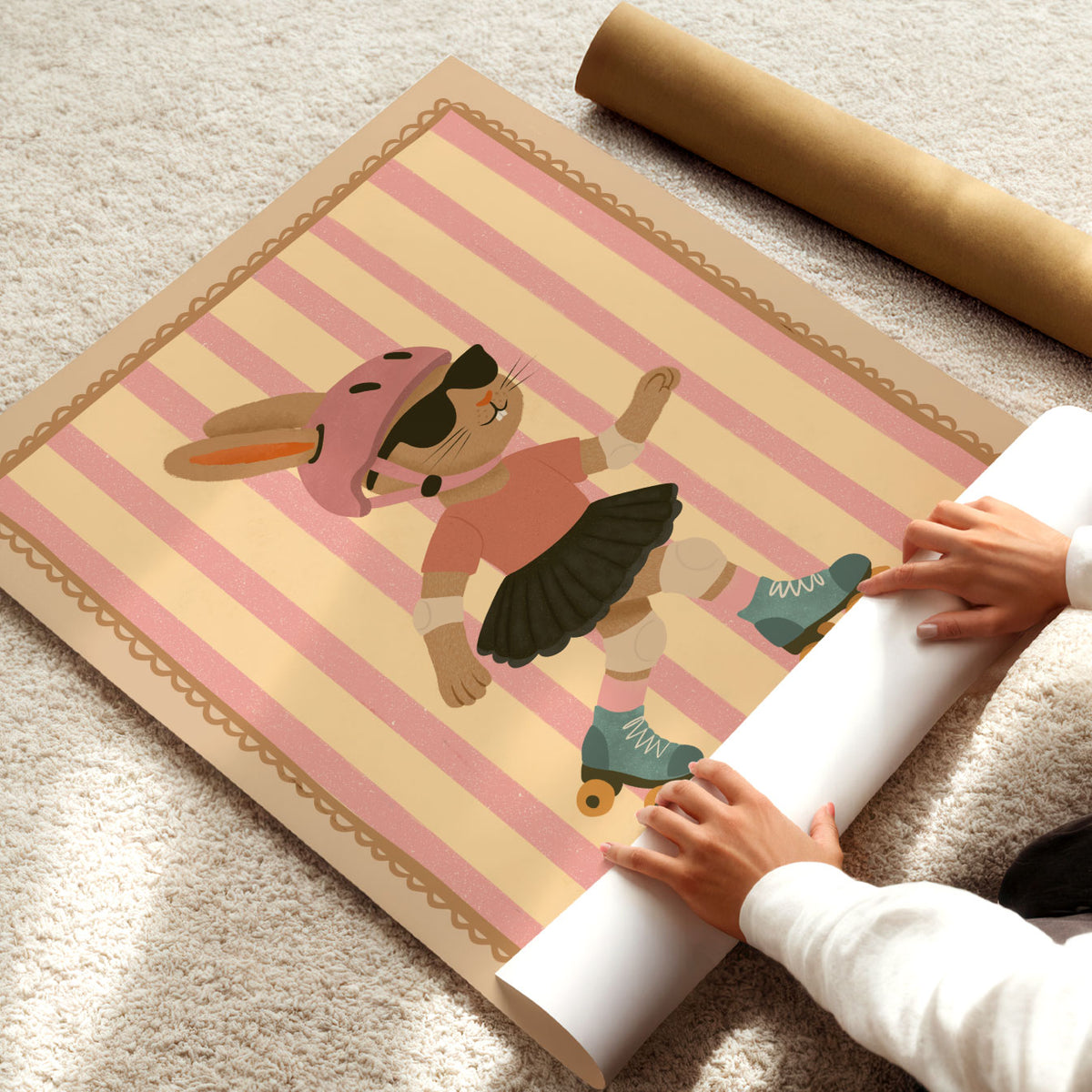 Skating Rabbit Poster