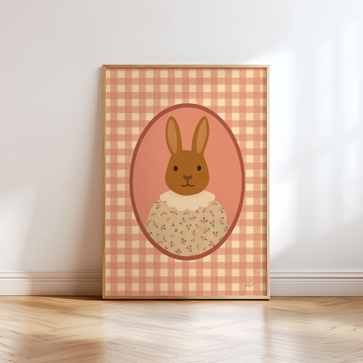 Rabbit Portrait Frame Poster