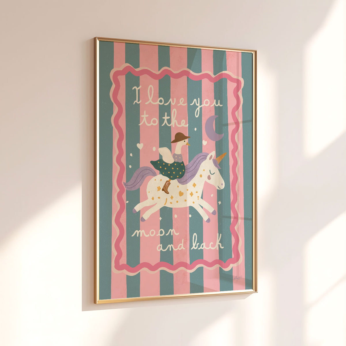 I Love You To The Moon Horse Poster