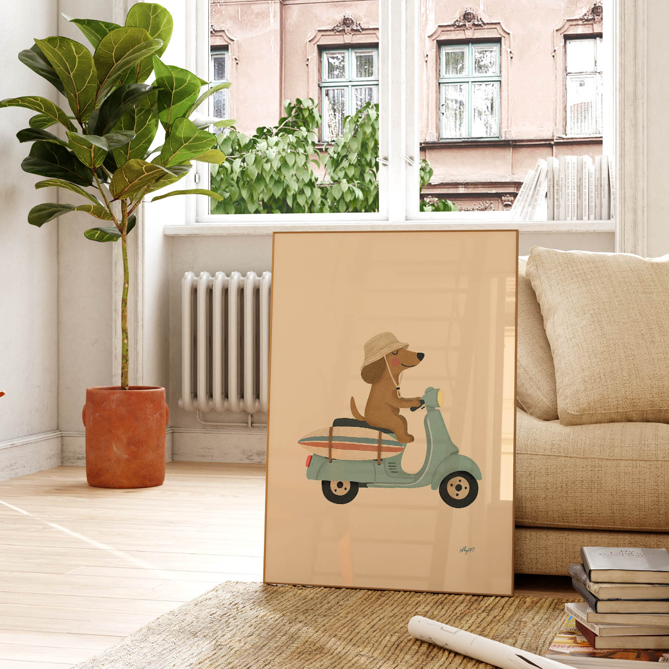 Surf Scooter Pup Poster
