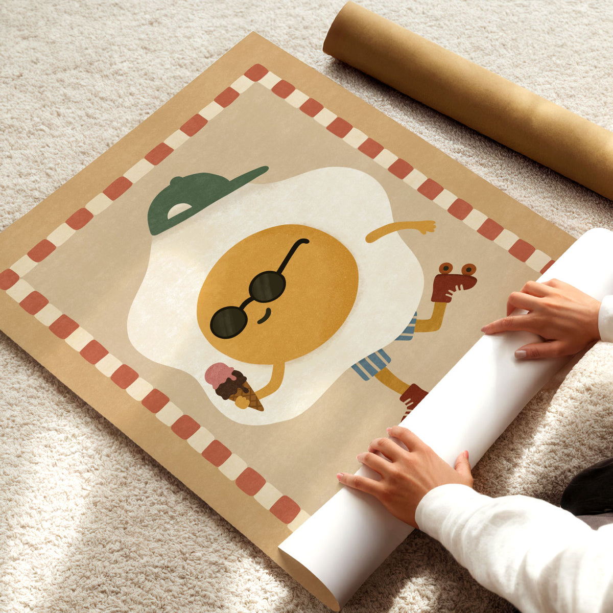 Fried Egg On Skates Poster