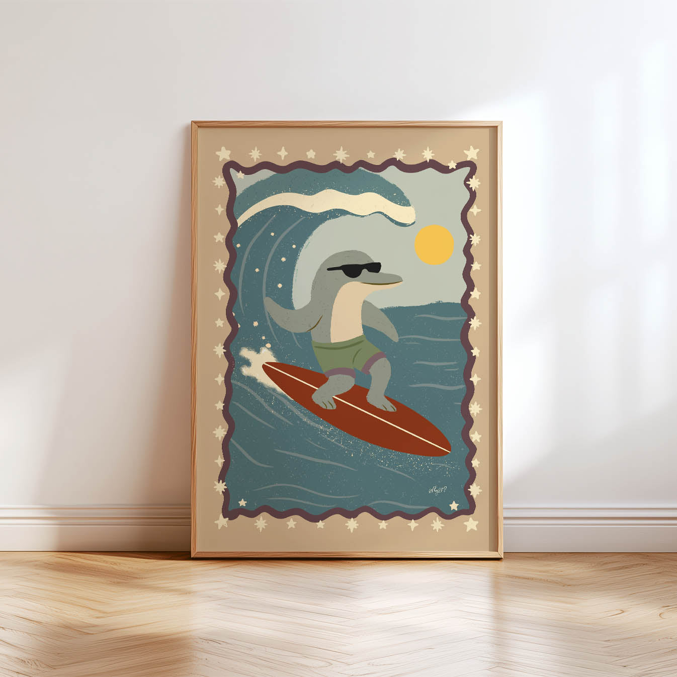 Wave Rider Dolphin Poster