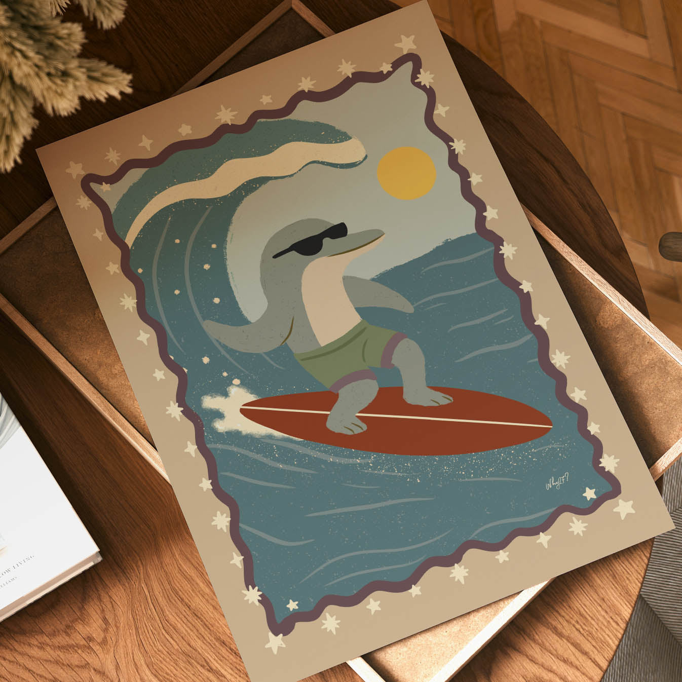 Wave Rider Dolphin Poster