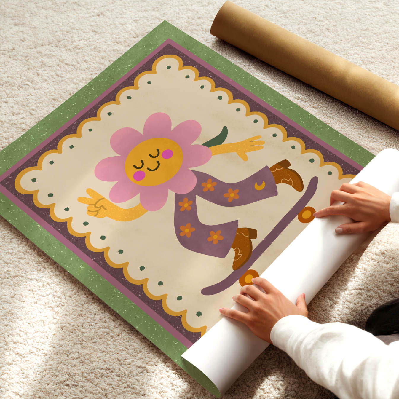 Flower Power Skate Poster
