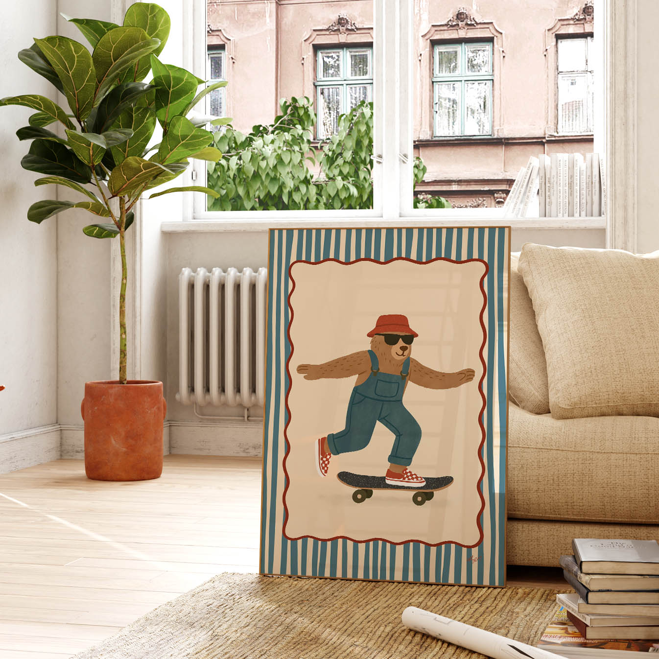 Cool Skater Bear Poster