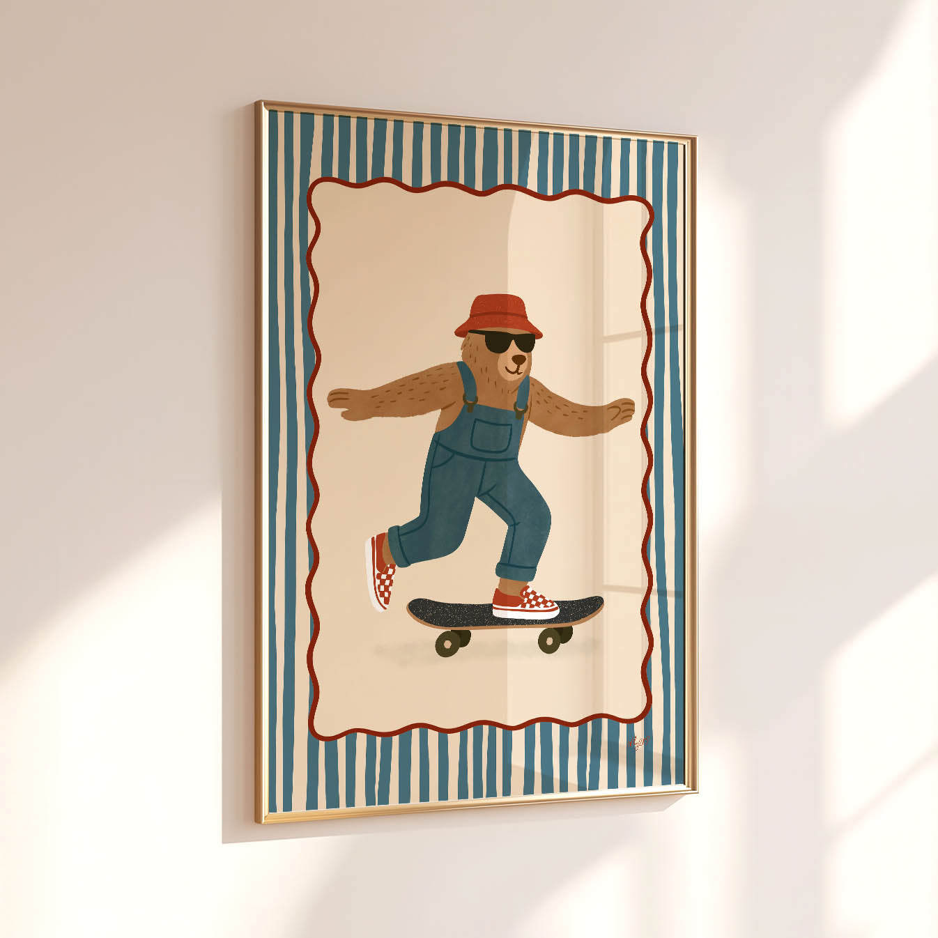 Cool Skater Bear Poster