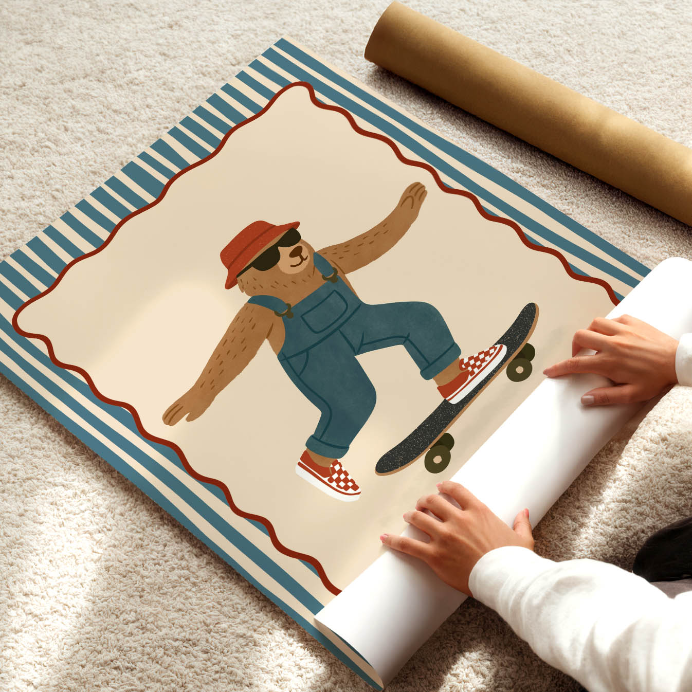 Cool Skater Bear Poster