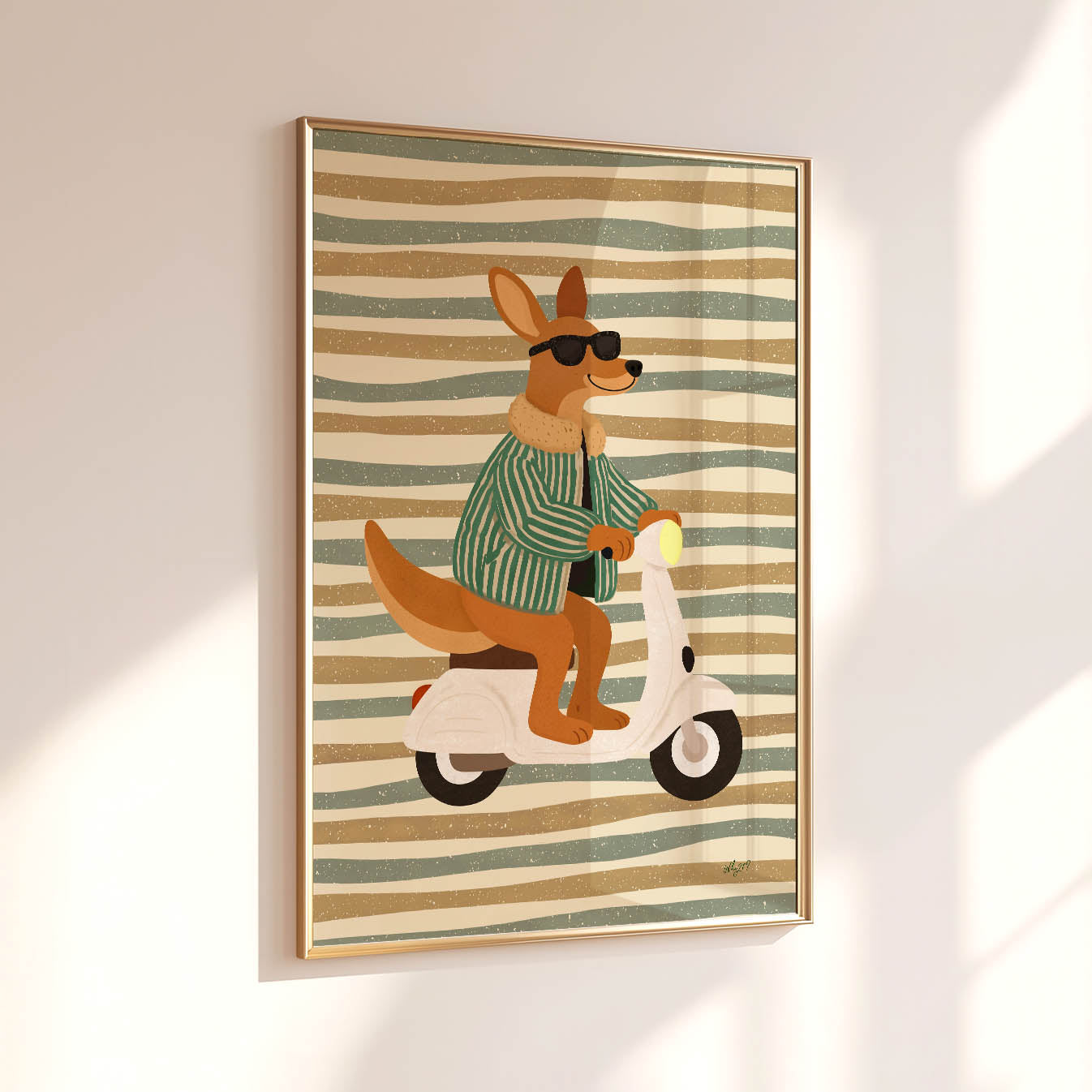 Cool Kangaroo Scooter Poster