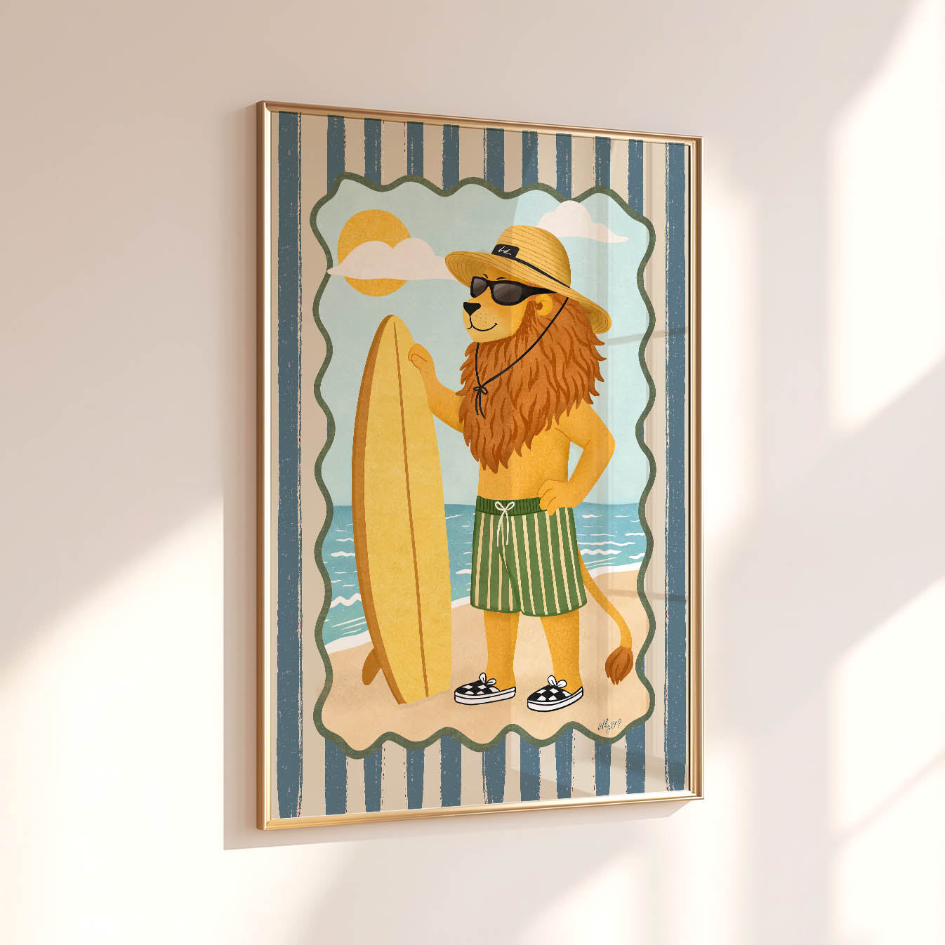 Lion Surf Poster