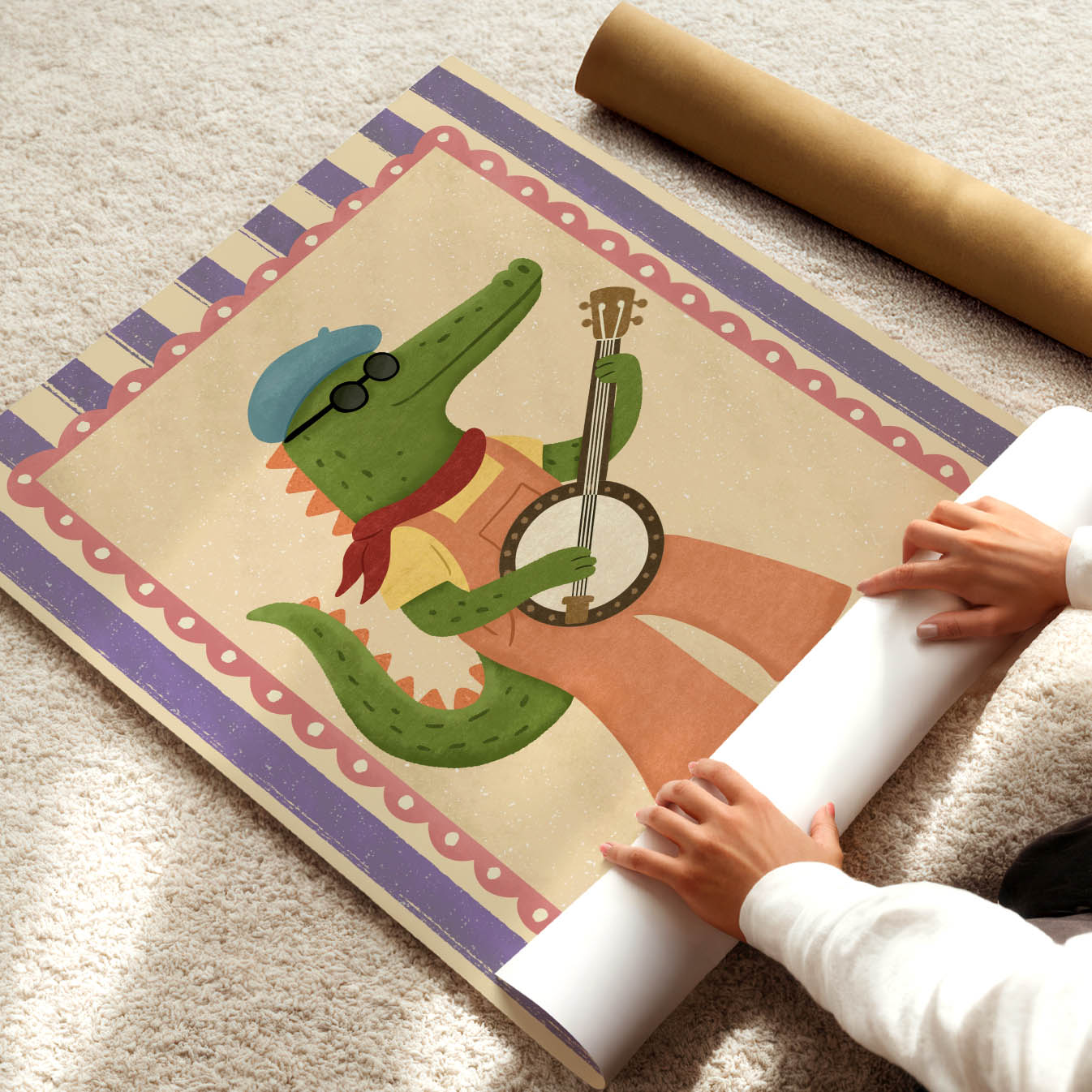 Vintage Crocodile Banjo Poster