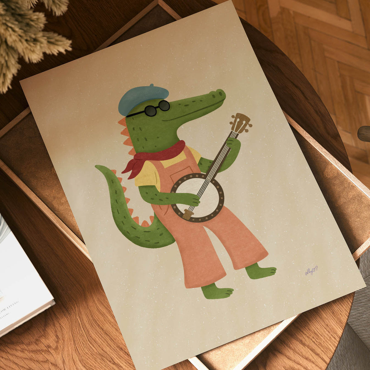 Cooles Krokodil-Banjo-Poster