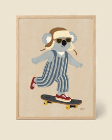 Skater-Koala Streifen Poster