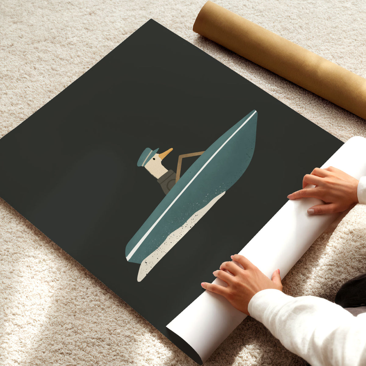 Speedboat Duck Poster