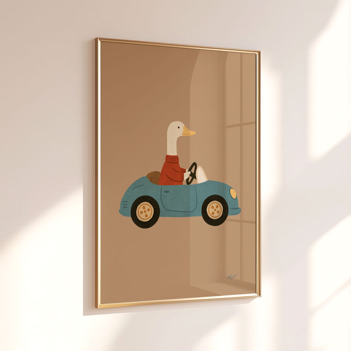 Duck In A Car Poster