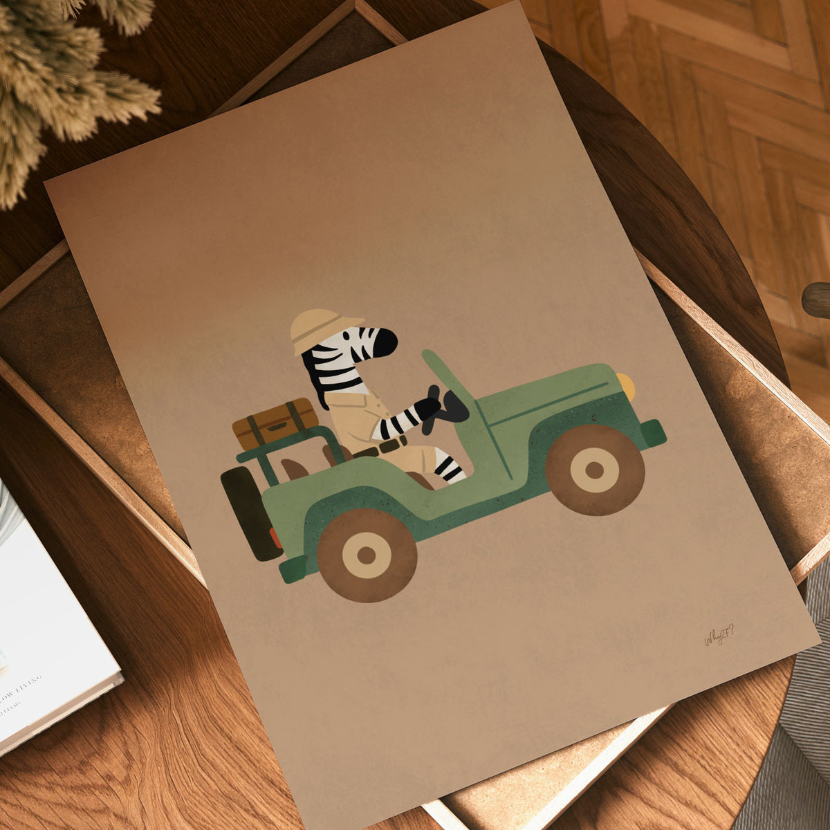 Zebra Jeep Poster
