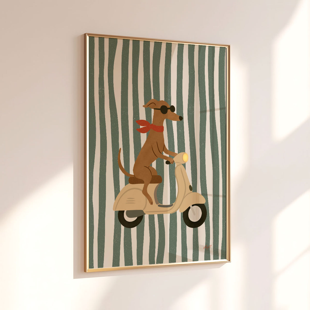 Dog On A Vespa Poster