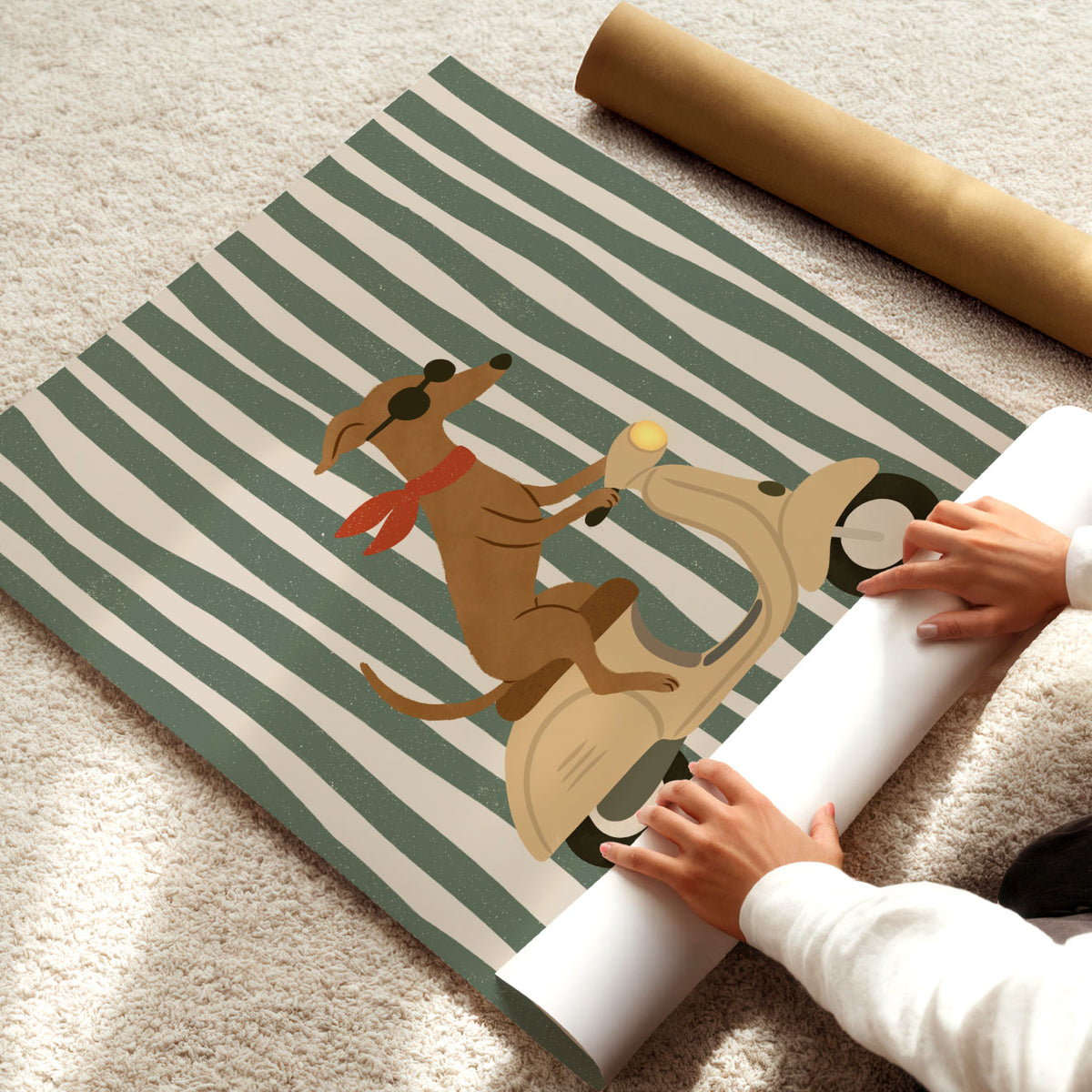 Dog On A Vespa Poster