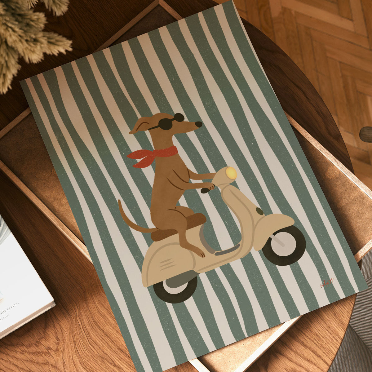 Dog On A Vespa Poster