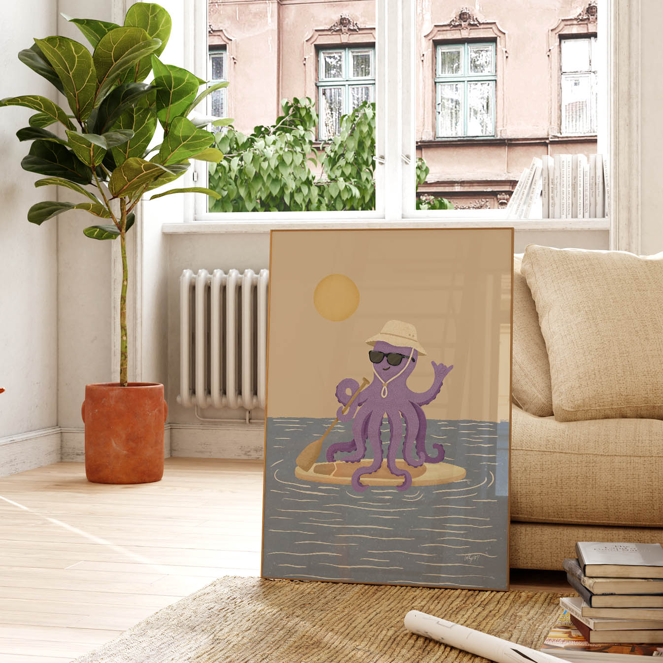 Paddle Octopus Poster