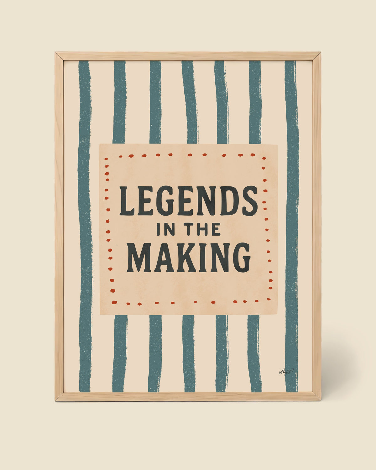 Future Legend Poster framed in a natural wood frame